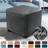 1PC Thick Velvet Square Ottoman Covers Stretch Footstool Cover Bench Stool Cover Washable Furniture Protector Stool Covers S/M/L