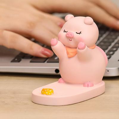Kreslený zvíře držák mobilního telefonu prase pes králíček panda pryskyřice figurka socha socha mobilní telefon stojan na tablet stolní dekorace ozdoba