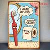 [2D Flat]1pcs 8x12inch Vintage Metal/ Tin Sign - Funny Bathroom Wall Art with Humorous Toilet Quotes, Rustic Home Decor