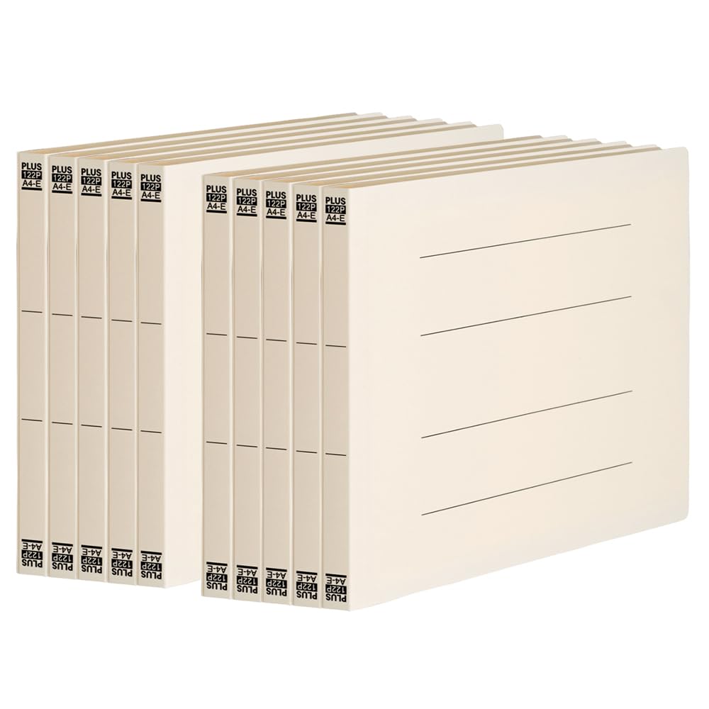 Plus PP Flat A4 File, Horizontal, Ivory, 10-pack, NO.122P 98-353×10 слоновая кость