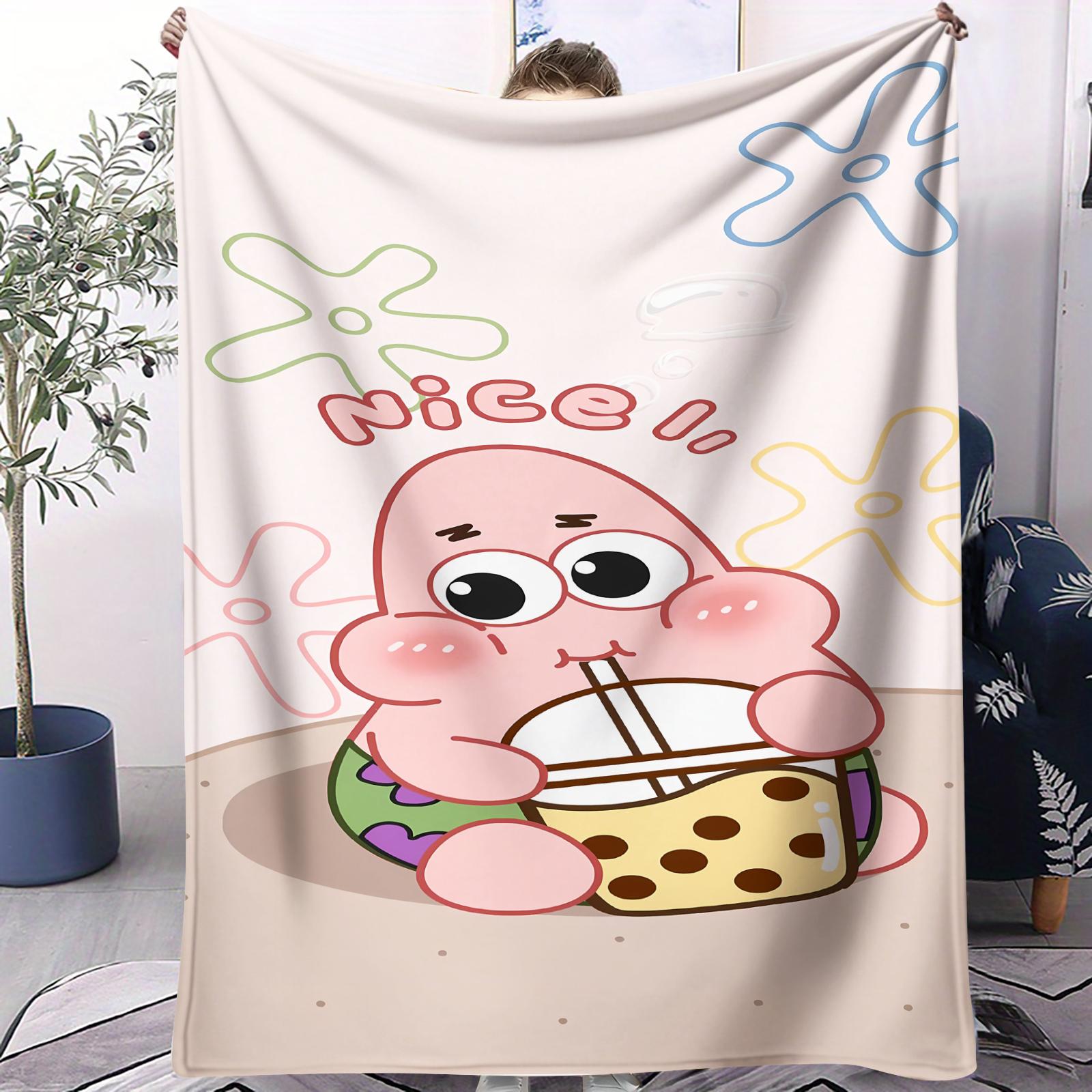 

SpongeBobFriends Fun Collage Blanket Warm Cozy Portable Flannel Blanket for Home Camping Travelling Gifts for Girls Boys 70x100cm
