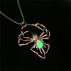 3D Uv Glow In The Dark Spider Necklace, Gothic Hip Hop Alloy Insect Halloween Goth Accessory