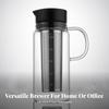 Cold Brew Coffee Maker Reusable Glass Pitcher with Lid Sun Tea for Kitchen