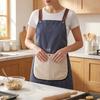 Detachable Towel Apron Waterproof Oil-Proof Fabric Thickened Kitchen Apron with Cross-Back Straps Breathable Adjustable