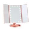 Makeup Mirrors Pink Tri Fold Led Magnifying Makeup Mirror