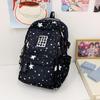 Cute Star-Print Nylon Backpack – Stylish & Lightweight School Bag for Girls, Teens, and Women