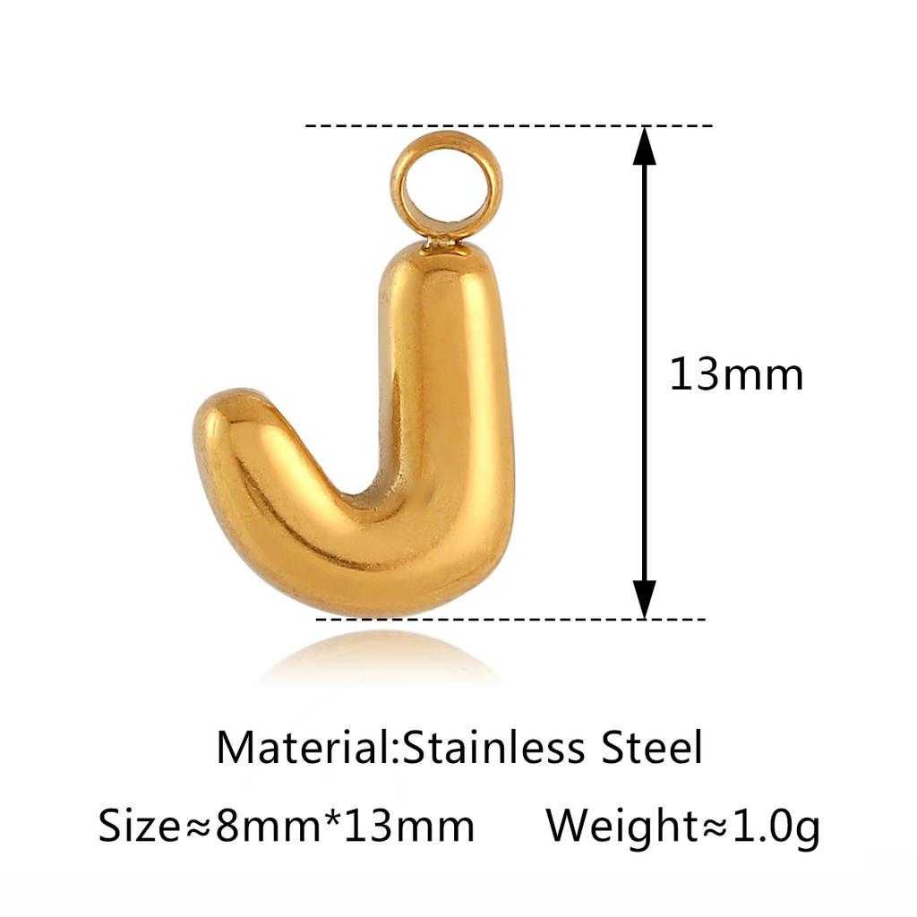 3Pcs Bubble Letter Charms Fadeless Gold Color PVD Plated Balloon Alphabet A-Z Pedant DIY Initial Necklaces Women Jewelry Making