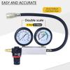 Car Cylinder Leak Down Tester TU-21 Gasoline Engine Compression Tester Dual Gauge Leakage Detector Kit with Red Case