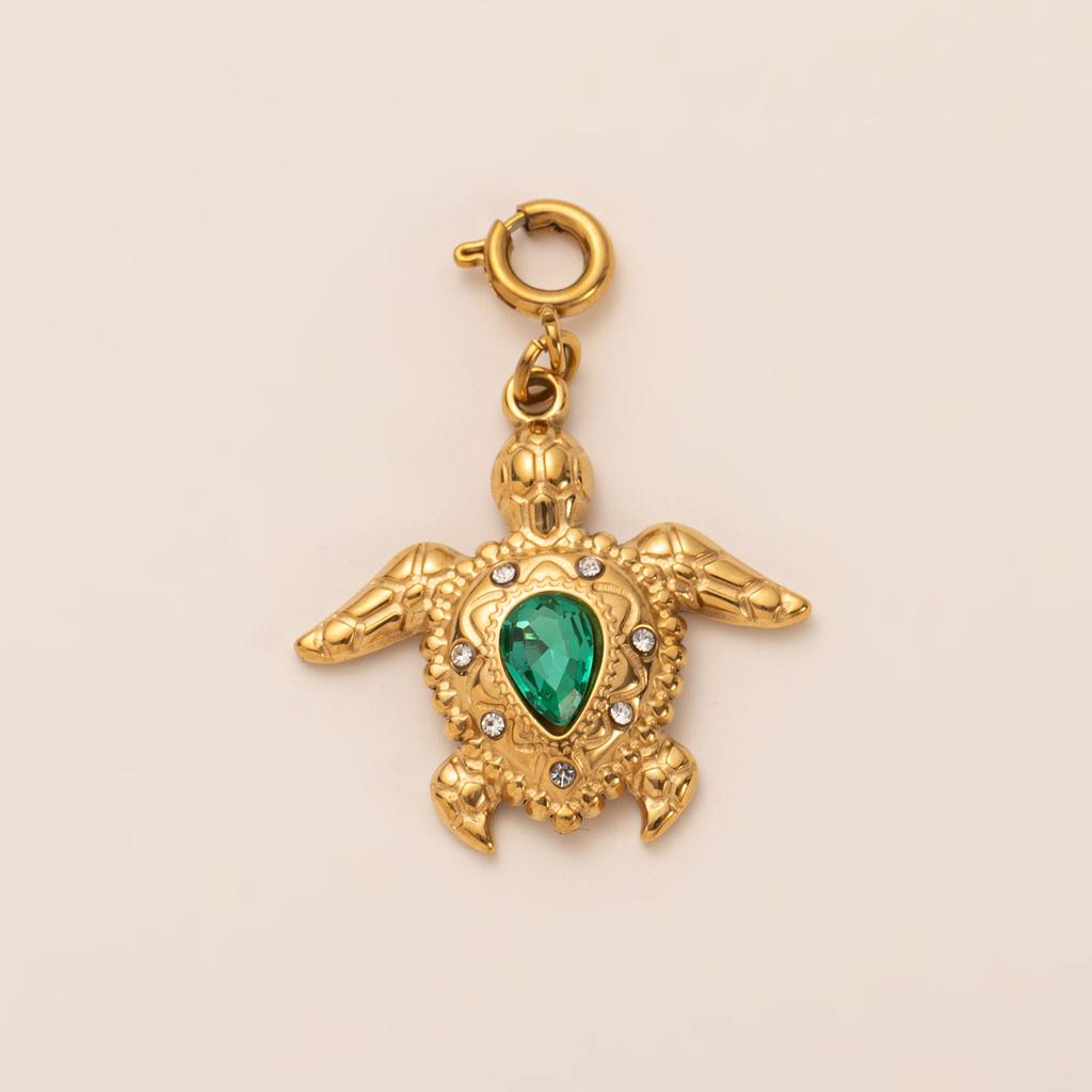 Colorful Ocean Snail starfish turtle shells Charm For Women Stainless steel Gold Color Pendant Bracelet DIY Making Jewelry