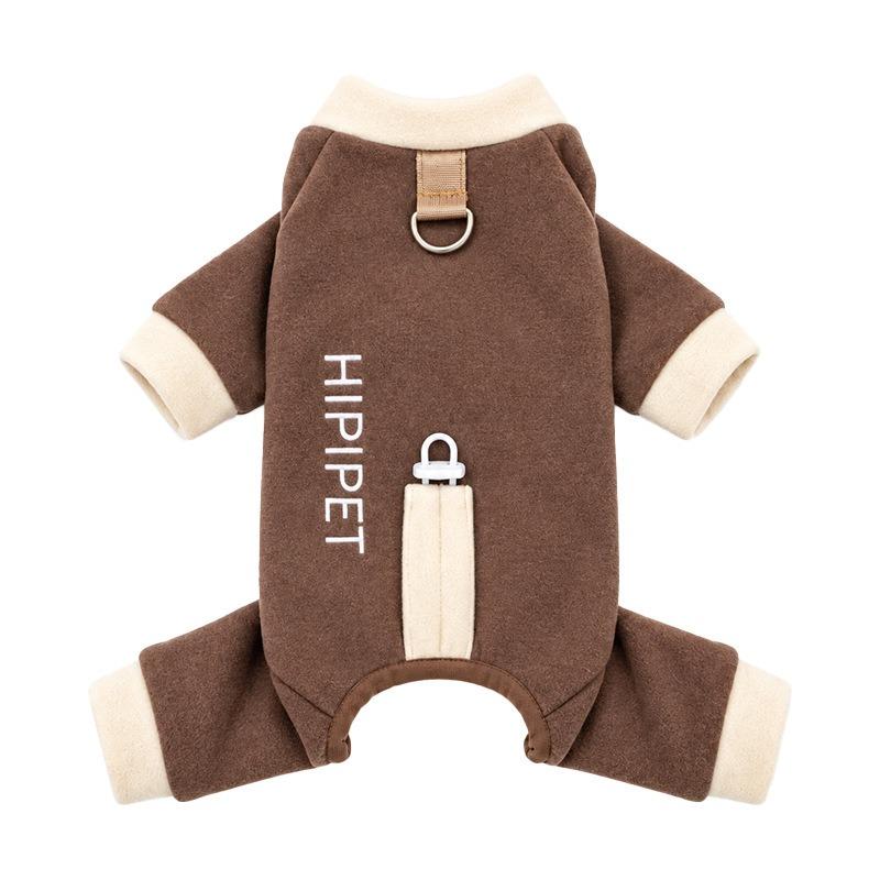 Winter D-Rom Warm Vest for Bichon ,Four-Legged Letter-Print Rompers, Thermal Base Layer & Pajamas for Small & Medium Dogs, Teddy