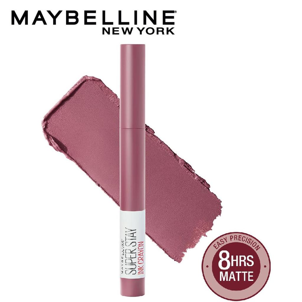 Maybelline New York SuperStay Crayon Lipstick Matte Finish Long-Lasting Intense Colour 1.2g 1 Pack 25 Stay Exceptional