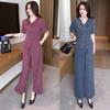 Mom's Trendy Summer Short-Sleeve Top & Wide-Leg Pants Set for Mid-Aged and Elderly Women - 2026 New Arrival