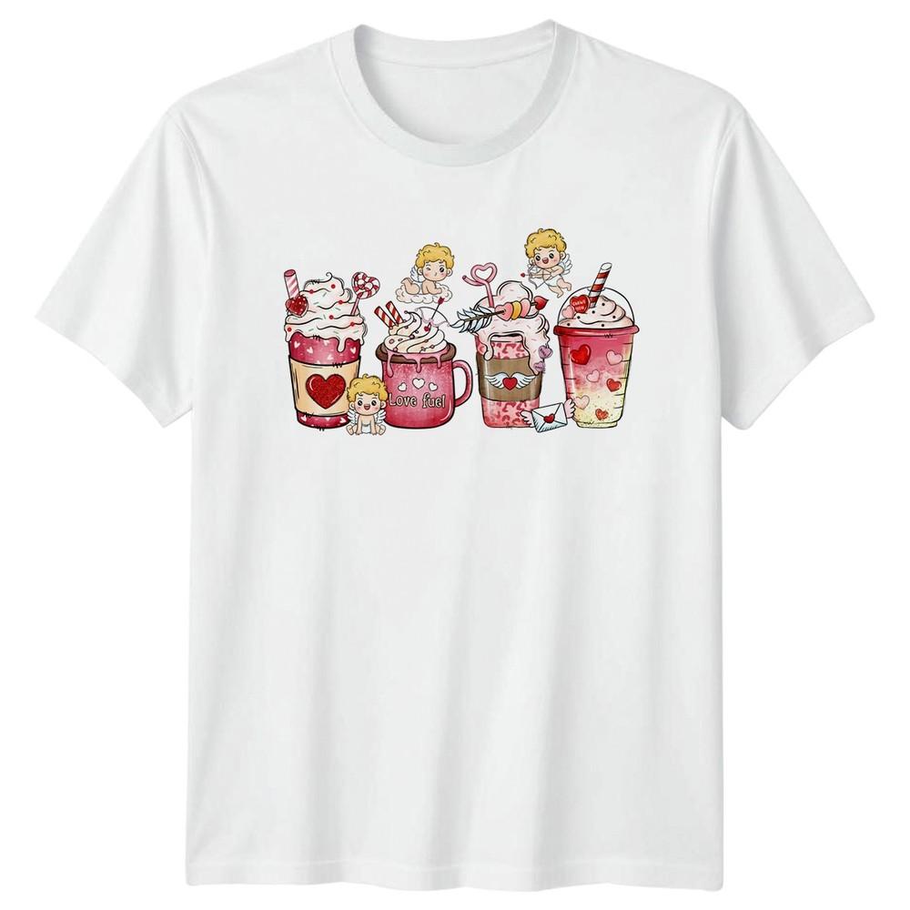 Love Fuel Valentines Day Drinks Unisexs TShirt Unisexs Tee Graphic Unisex Top S