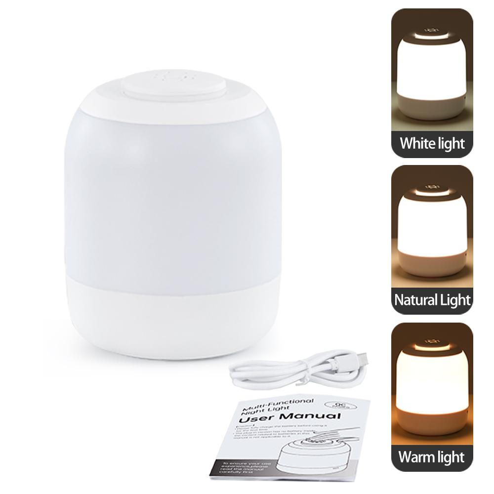 Touch Rechargeable Three-Color Dimming Night Light Bedroom Sleep Lamp Eye Protection Soft Light Bedside Table Lamp For Sleeping