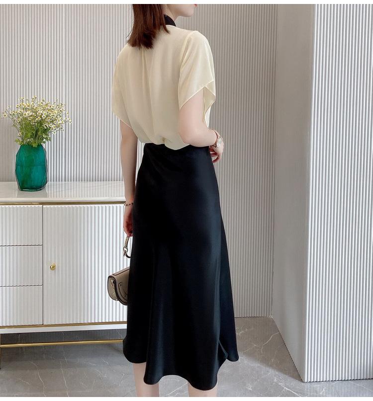 Elegant Retro Satin Acetate Umbrella Skirt for Women