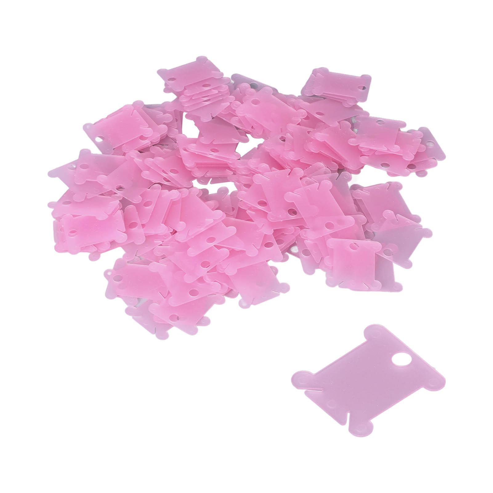 

200Pcs Plastic Floss Bobbin Sorting Storage Function Beautiful Practical Household DIY Sewing Thread StoragePink рожевий