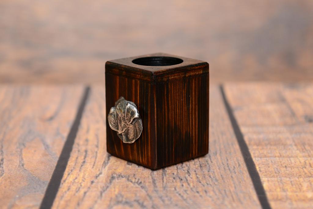 American Bulldog, Old Country Bulldog – Wooden candle holder with a dog, a unique souvenir after losing a dog | Art-Dog