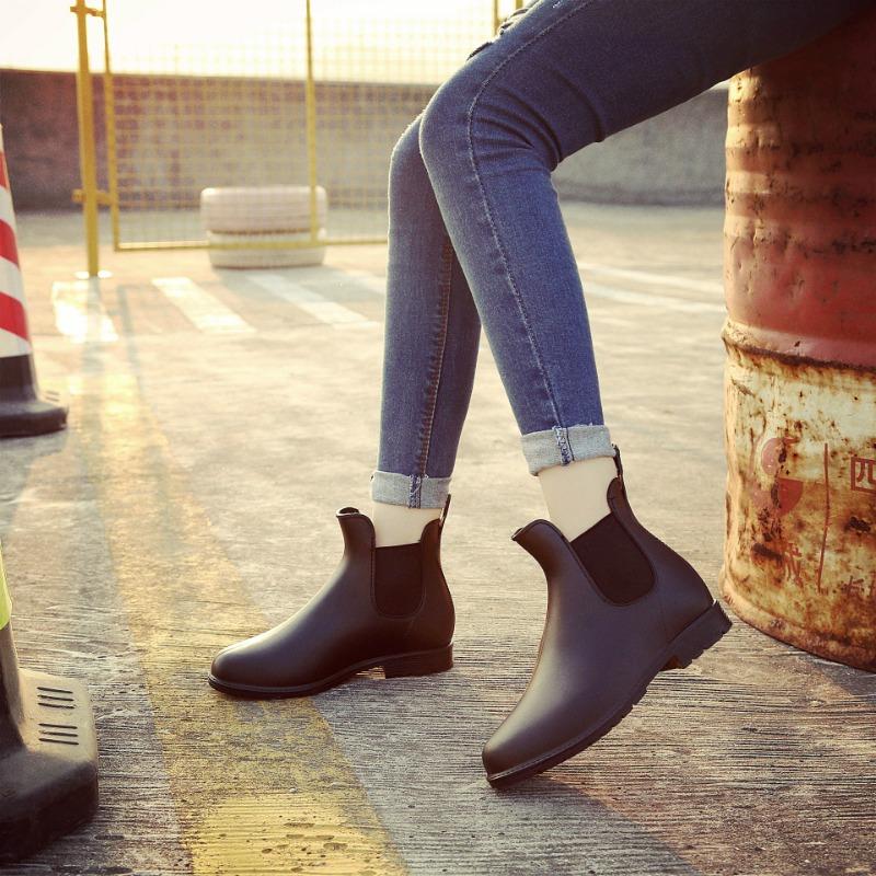 Couple rain shoes women's low tube summer fashion short tube rain shoes women's non-slip low-top water shoes men's rain boots