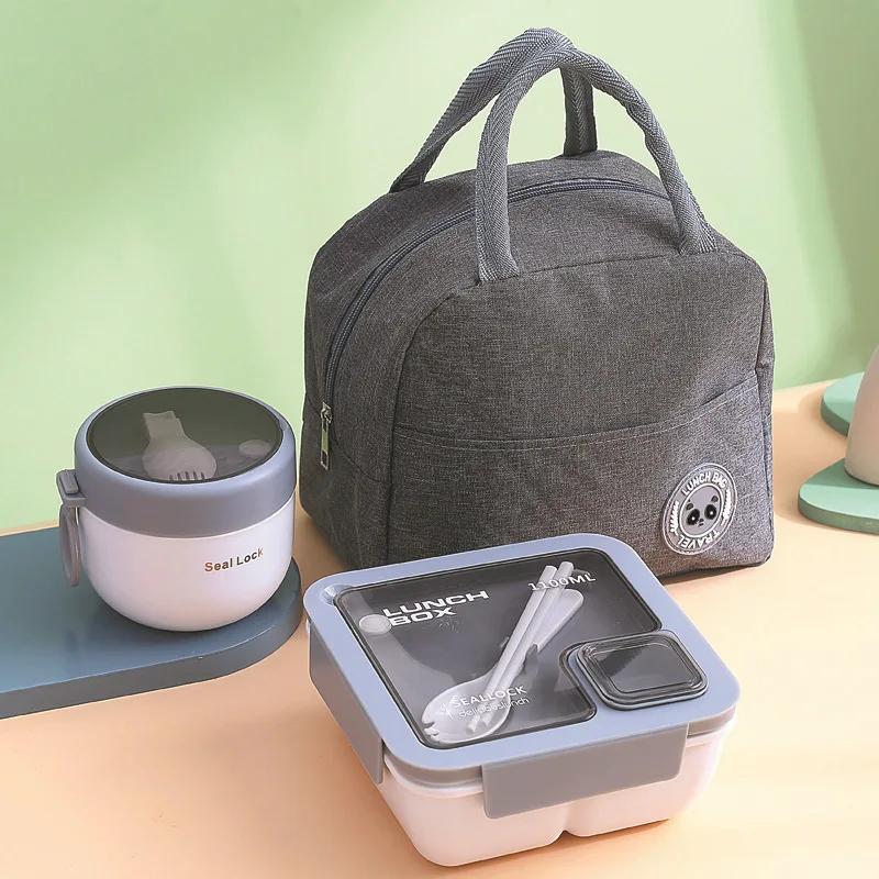 1pc- Insulated Lunch Box Bag Thickened Student Portable Lunch Bag