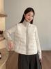 Women’s Casual High Neck Knit Panel White Duck Down Puffer Jacket - Winter 2025