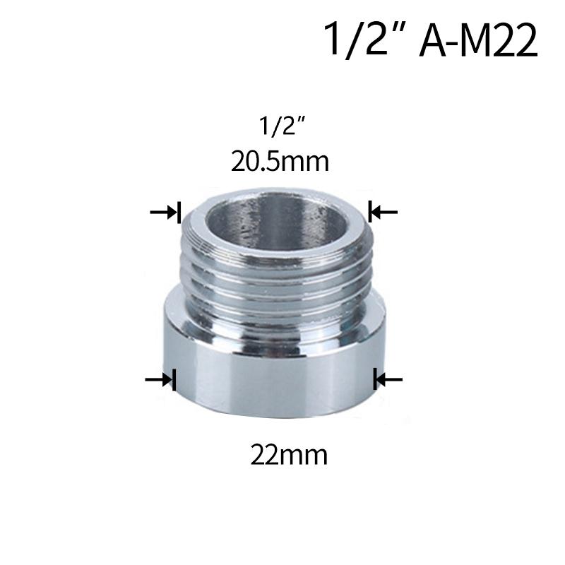

Tap Extension Connector 1/2 To M16 M18 M20 M22 M24 M28 Thread Connector For Faucet Water Heating Install Shower Accessories Set 1PC
