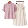 Women's Floral Short-Sleeve Top & Pants Set