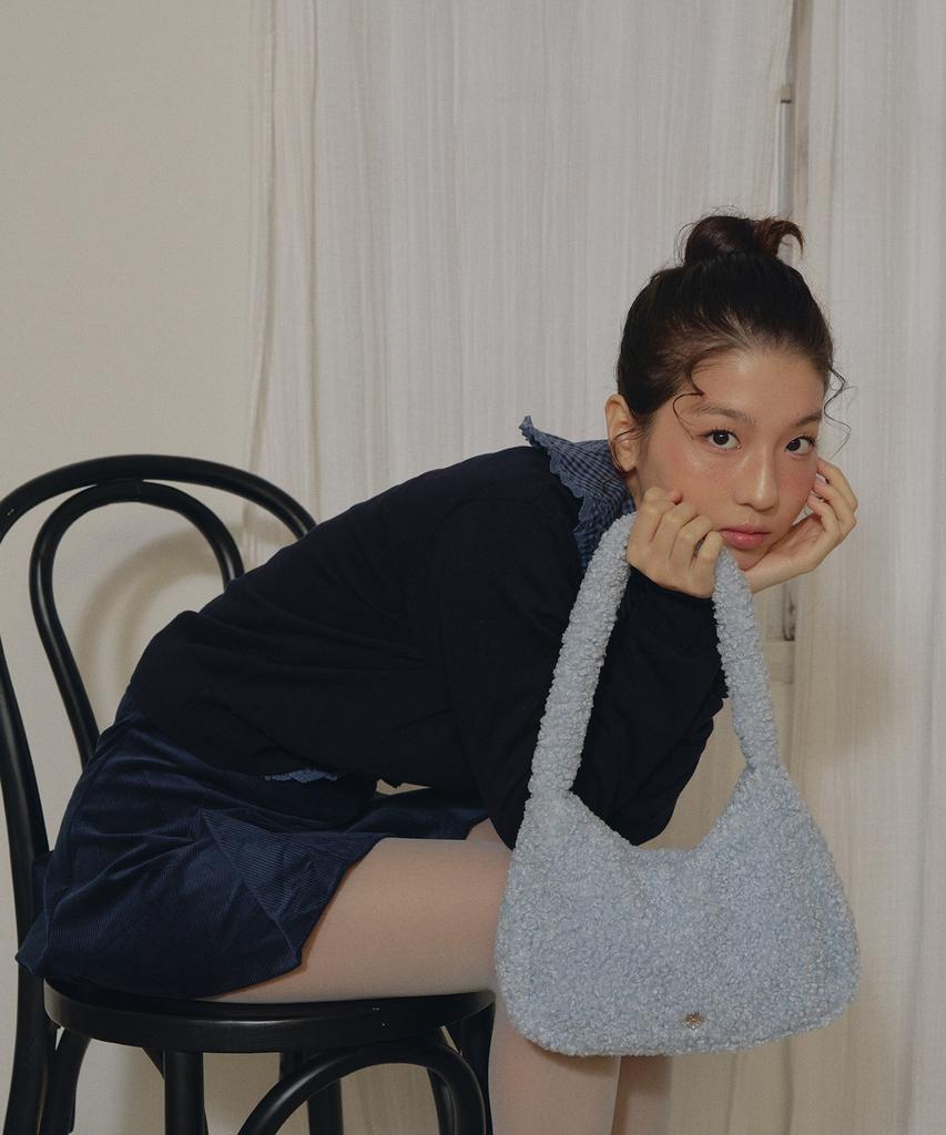 Heeari Ange Fur Tote Bag_Blue