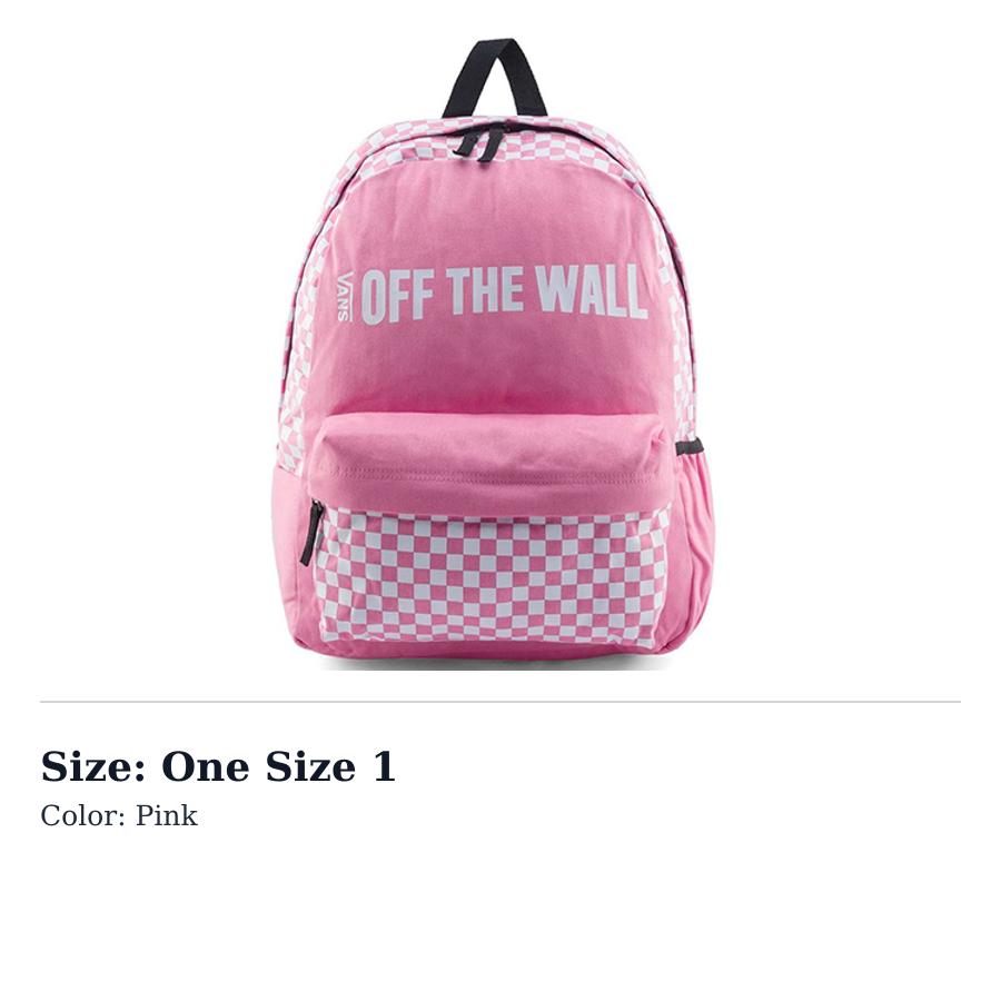 Vans Cotton With Polyester Backpack Regular Womens Pink VN0A3UQSUV6 One Size 1
