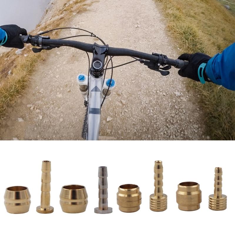 8 Pcs Bike Hydraulic Disc Brake Oil Pin Needle Olive Connect Insert Bicycles Brake Olive and Brass Connecting Insert Set
