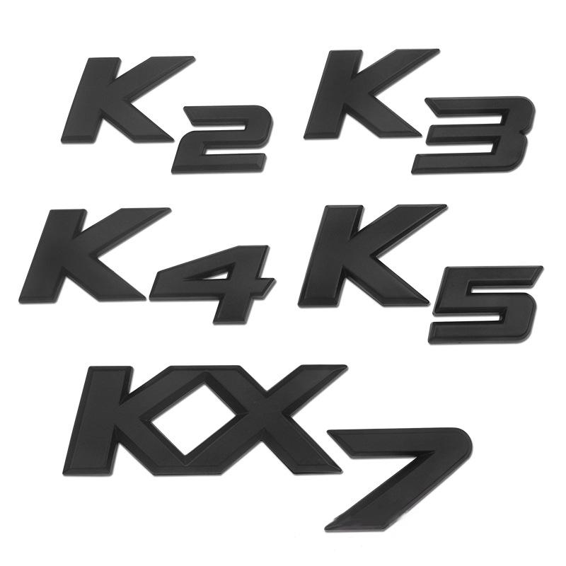 

3D металлический хромированный черный K2 K3 K4 K5 KX7 буквы логотип задний багажник багажник эмблема значок наклейка аксессуары для стайлинга автомобиля