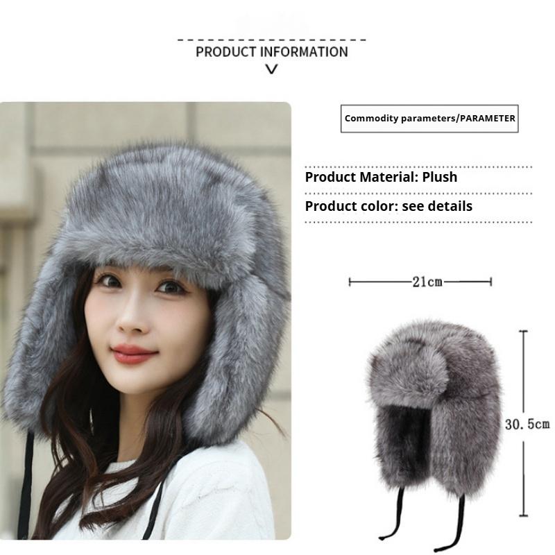 Plush Hat for Winter Cold Protection and Warmth, Padded and Thickened Ear Protection Hat, Outdoor Leisure Warm Hat