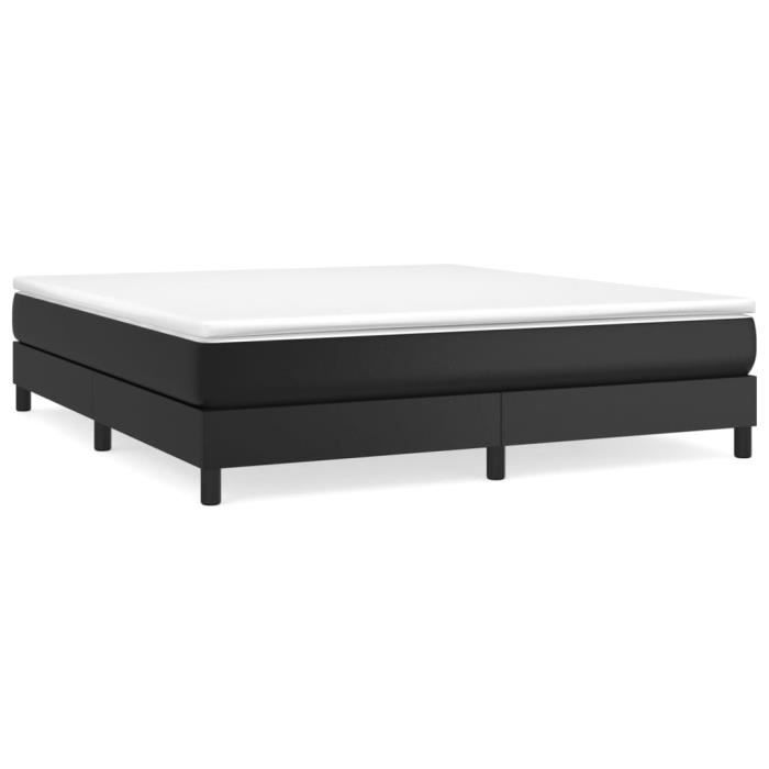 3120712 vidaXL Spring Bed Base Black 180x200 Cm Faux Leather