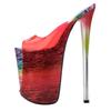Fashion Outside Slippers Women Shoes PVC Summer Transparent Slipper Women High Heels 22CM Platform Sexy Slippers Nightclub Party Shoe