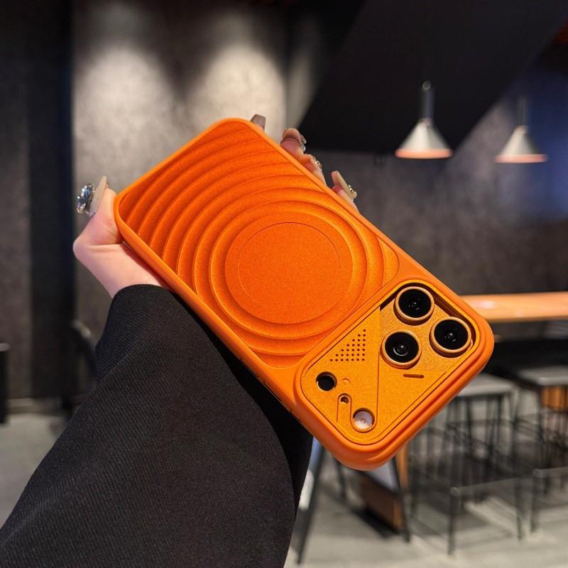 Magnetic Wave Aluminum Case IPhone 16 17 18 Pro Max Anti-Slip Shockproof Matte Finish