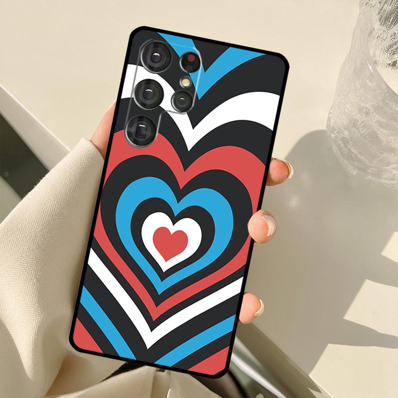 Latte Love Tunnel Brown Heart Case For Samsung Galaxy S22 Ultra S21 S20 S24 S25 Ultra S9 S10 Plus S23 FE S25 FE Back Cover