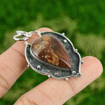 Crazy Lace Agate Pendant Gemstone Jewelry 925 Sterling Silver Pendant Designer Pendant Handmade Jewelry Gifts For Her