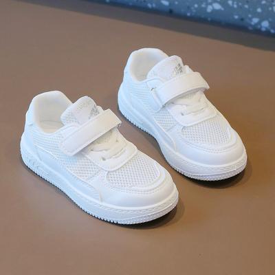 Children's White Shoes Hollowed Out Summer Style Boys and Girls' Sports Shoes Breathable Casual Mesh Panel Shoes Baby Shoes