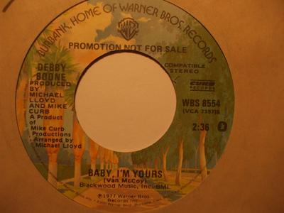 7-Zoll-Schallplatte DEBBY BOONE - Baby, I'm Yours / God Knows WBS8554PROMO Warner Bros. Re 1978 Kanada Pop Gebraucht