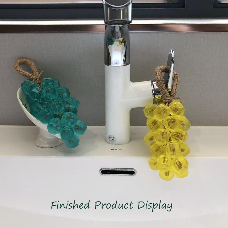 Kit de Fabrication de Savon Raisin DIY - Base de Savon Transparente Cristal, Forme Grappe de Raisin et Parfum Huile Essentielle Set d'Artisanat Décoration d'Intérieur