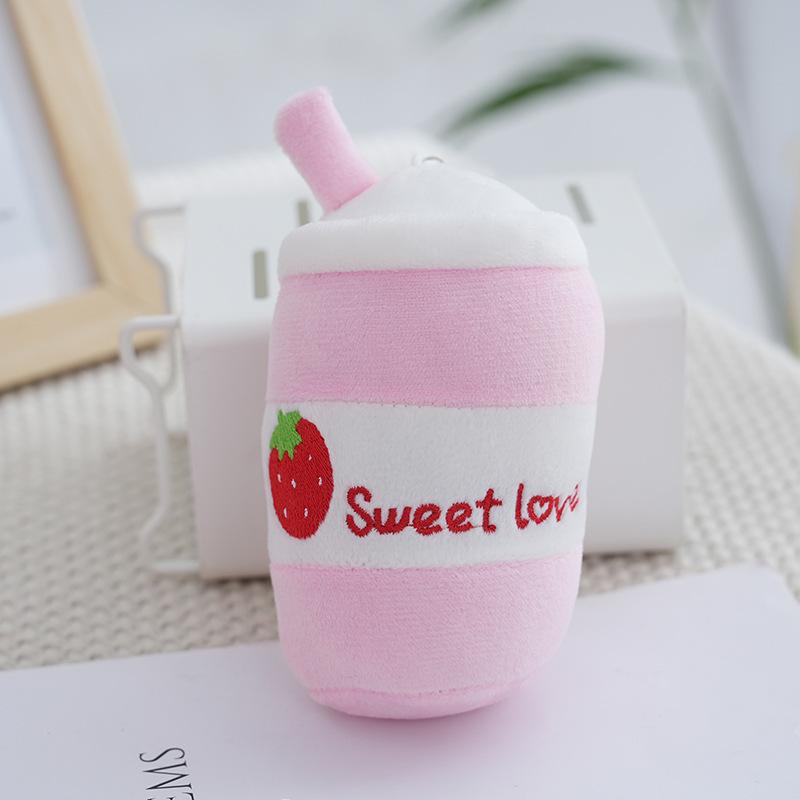 Cartoonstyle Charming Fruit Bubble Tea Plush Keychain In Vibrant Colors Tall 15cm