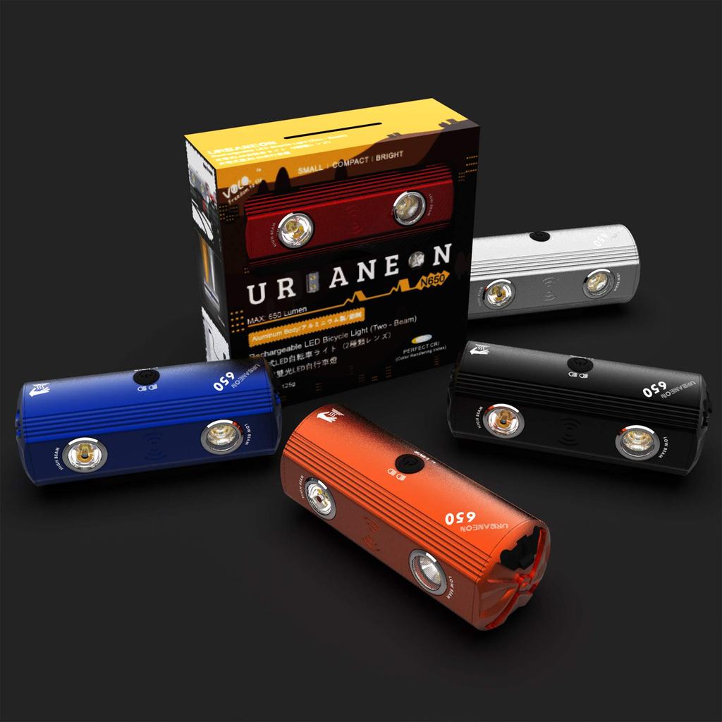 Volo UN 650 Night Riding Bike Dirt Bike Headlight for Scooters Road Dual Lens Bicycle Light with High and Low Beam USB Rechargeable Super Bright Bike