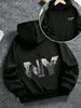 Herbst/Winter Kinder Kapuzenpullover mit NY City Architektur Druck, Jungen und Mädchen Pullover Top im amerikanischen Retro Trend-Look