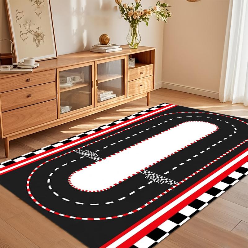 Car Play Mat for Boys and Girls Highway City Traffic-Themed Rugs for Kids Toy Cars Kids Rugs for Playroom Non-Slip Kids Play Rug