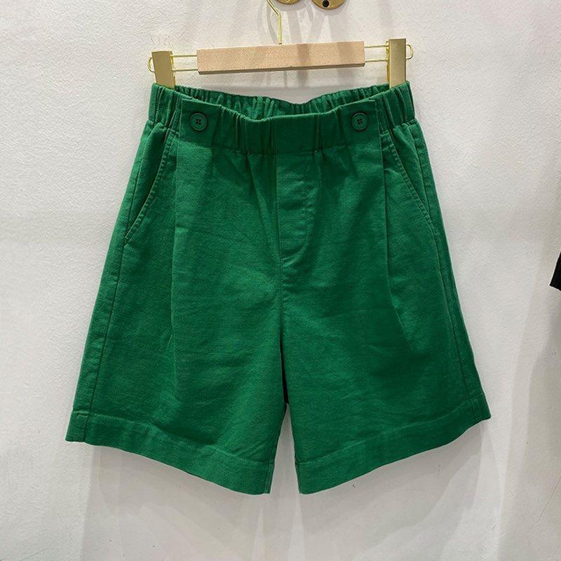 Women's Summer High-Waist Cotton Cropped Pants - Slimming, Harajuku Style, Plus Size, Elastic Waist, Lightweight Casual Wear