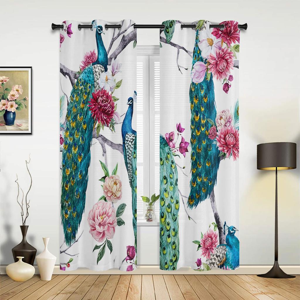 Black Ladybug Modern Hallway Curtains Red and For Living Room Spaces Kitchen Spaces Boys and Girls Bedroom Full Length Curtain For Window Spaces