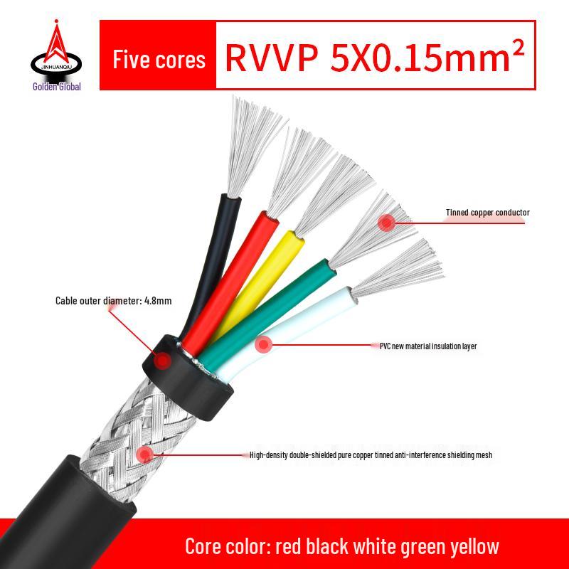 RVVP Shielded Control Signal Cable - Available in 2 to 14 Cores, 0.15 to 0.2 Square