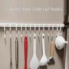 Adhesive Wall-Mounted Kitchen Rack with Sliding Hooks for Utensils