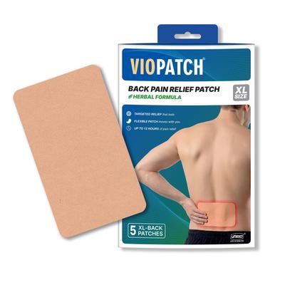 Viopatch Back Pain Patch Xl - Pack Of 5 Extra Large Patches | Instant & Long Lasting From Lower Or Upper Back Pain | Natural | No Sid