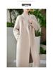 Women's Double-Faced 100% Wool Extra Long Loose Overcoat with Suit Collar