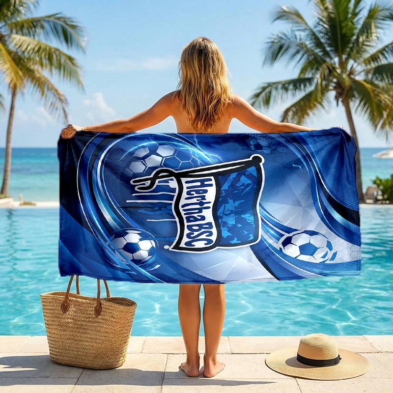 Hertha Bsc FC Print Quick Dry Beach Towel Microfiber Absorbent Portable Travel Swimming Towel